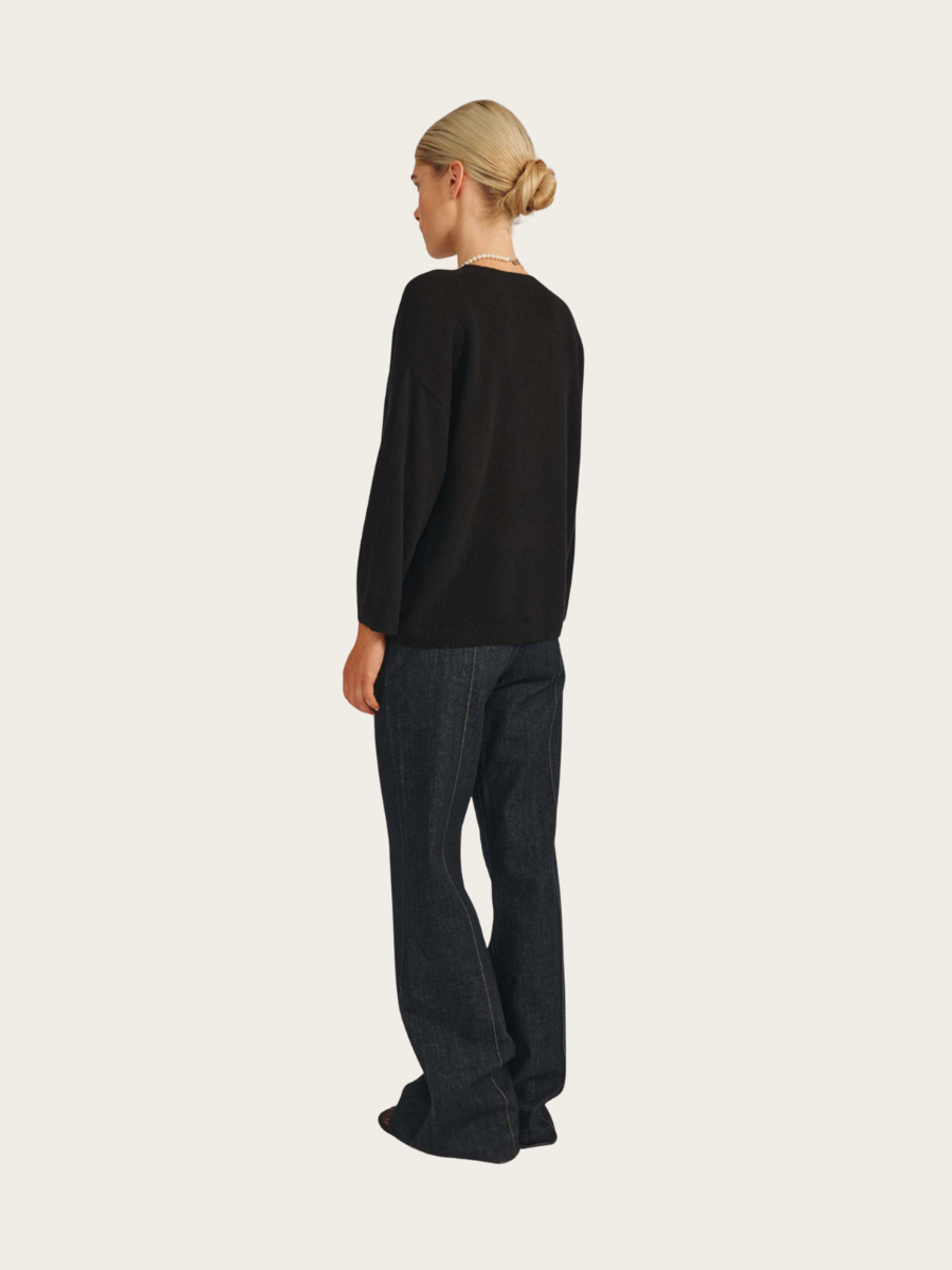 SAVANNAH KNITTED BLOUSE, BLACK