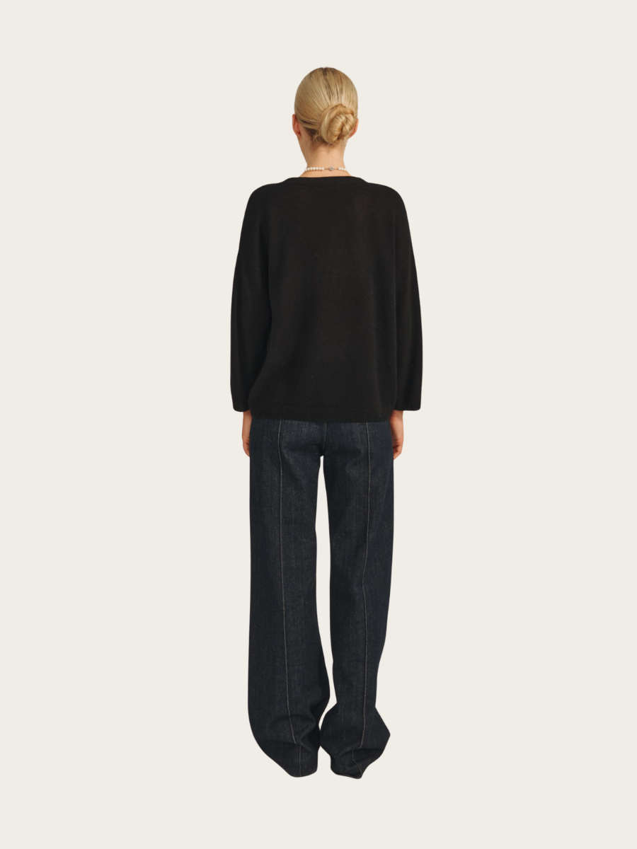 SAVANNAH KNITTED BLOUSE, BLACK
