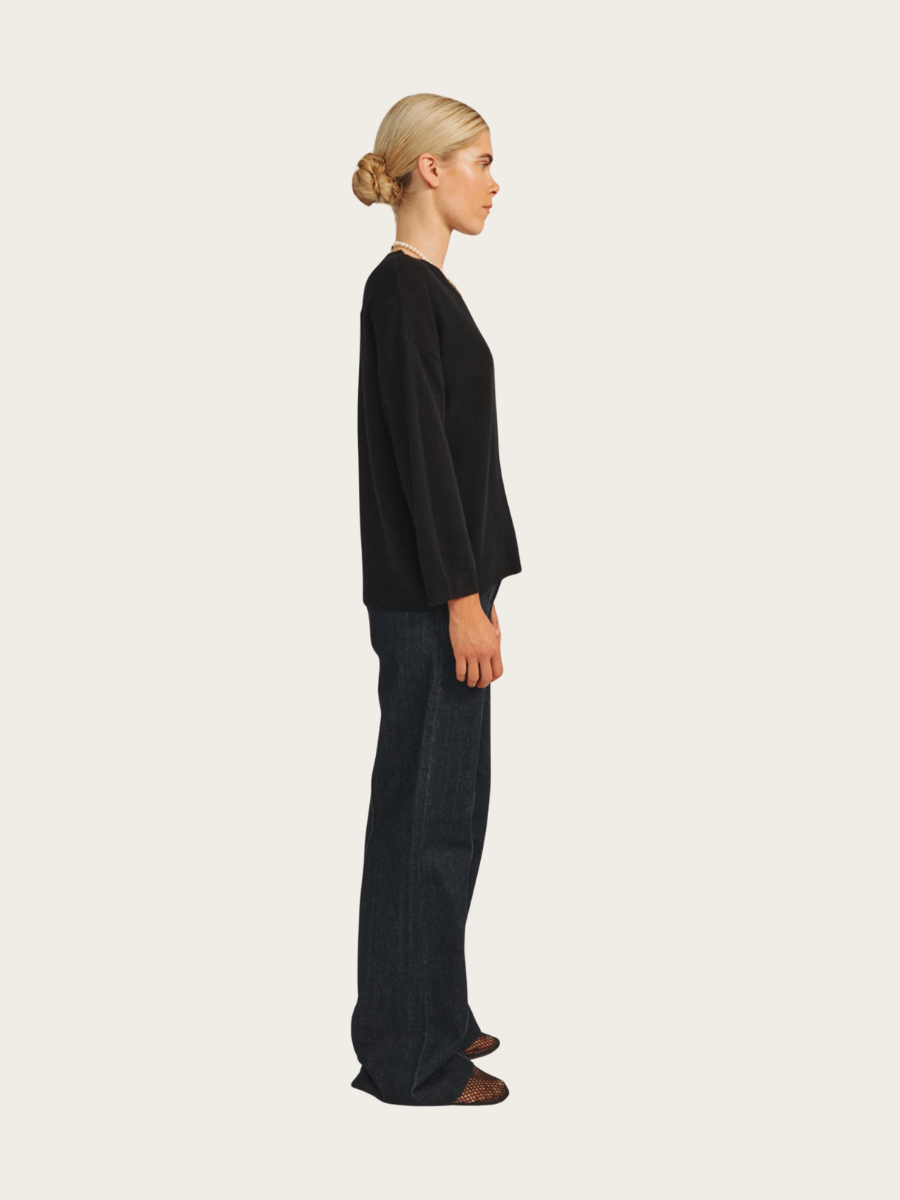 SAVANNAH KNITTED BLOUSE, BLACK