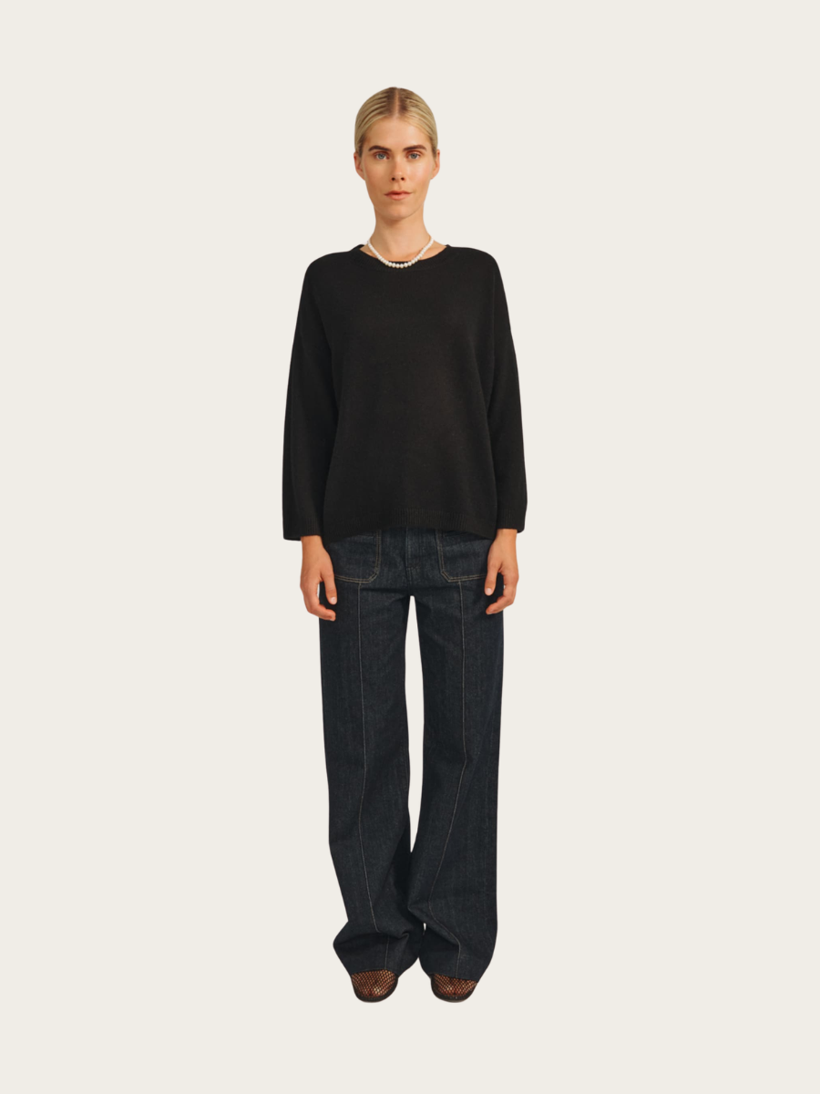 SAVANNAH KNITTED BLOUSE, BLACK