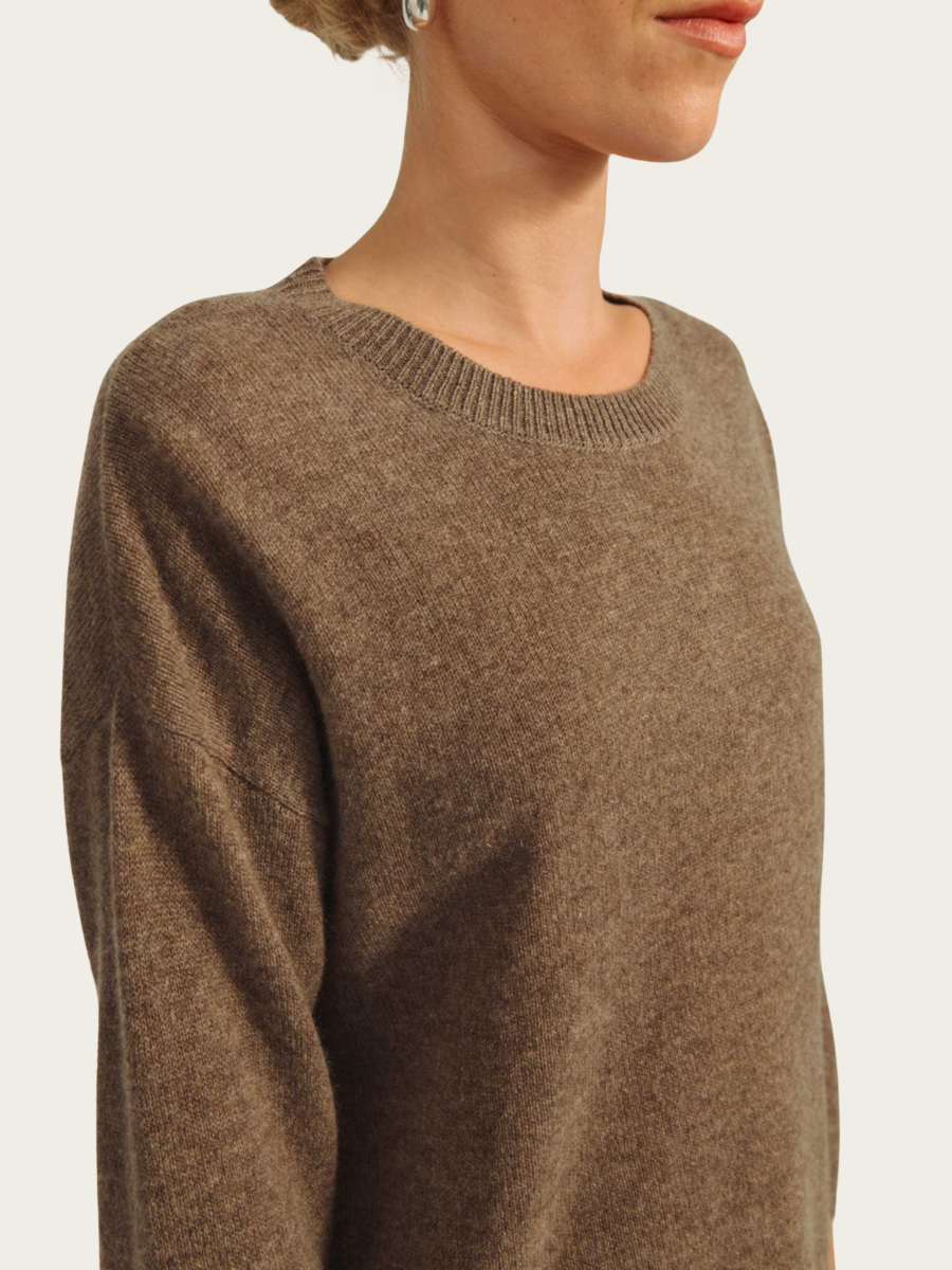 SAVANNAH KNITTED BLOUSE, BROWNSTONE
