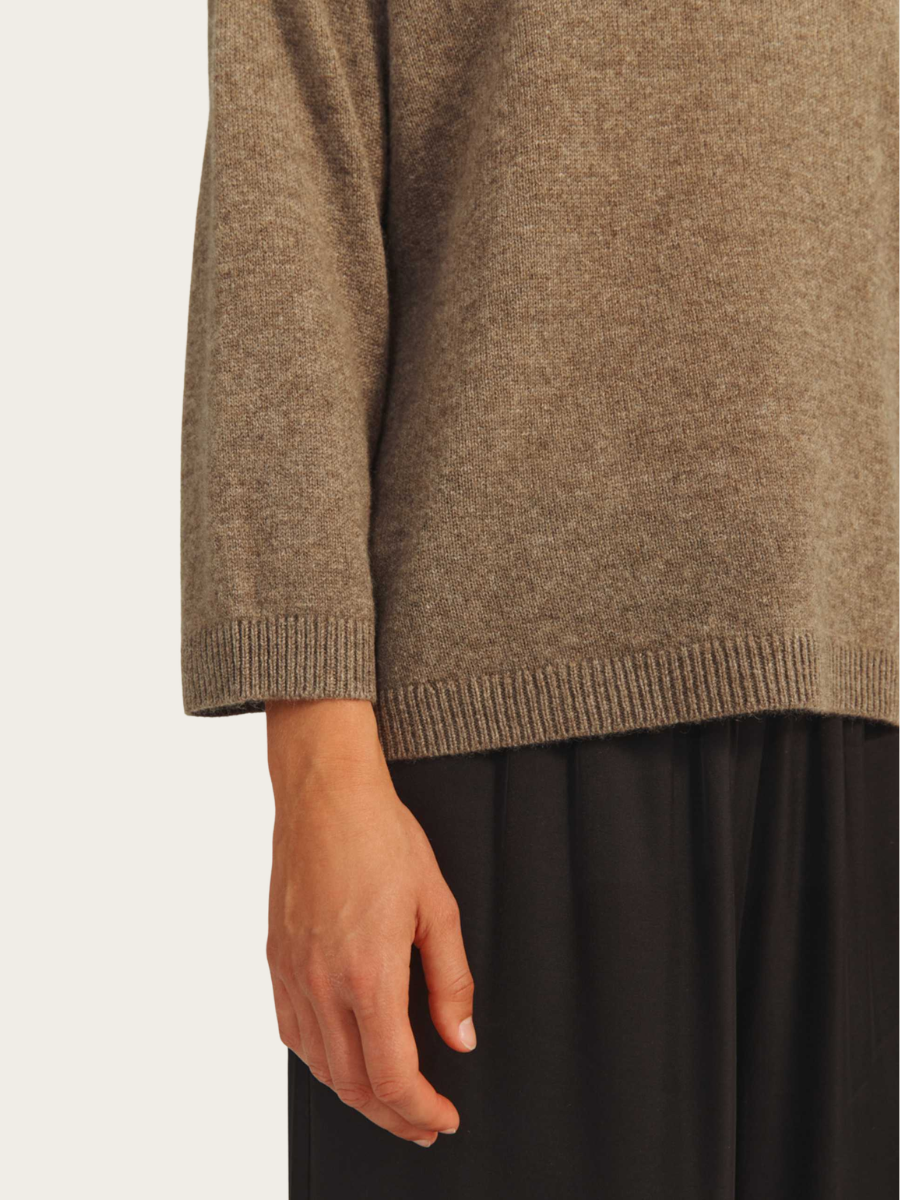 SAVANNAH KNITTED BLOUSE, BROWNSTONE