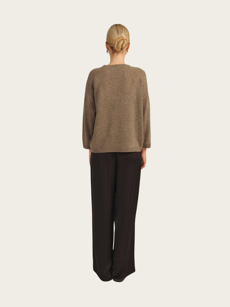 SAVANNAH KNITTED BLOUSE, BROWNSTONE