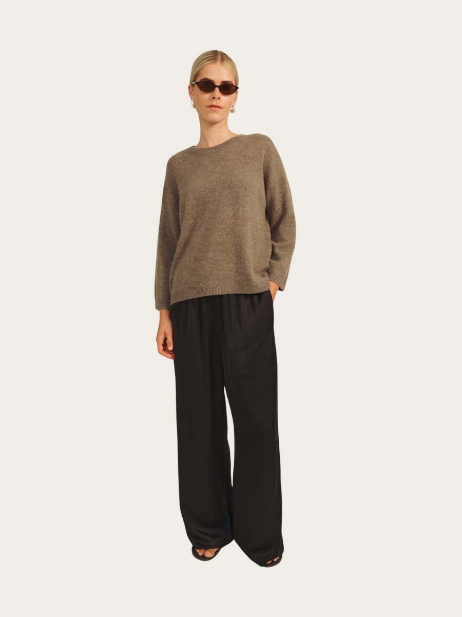 SAVANNAH KNITTED BLOUSE, BROWNSTONE