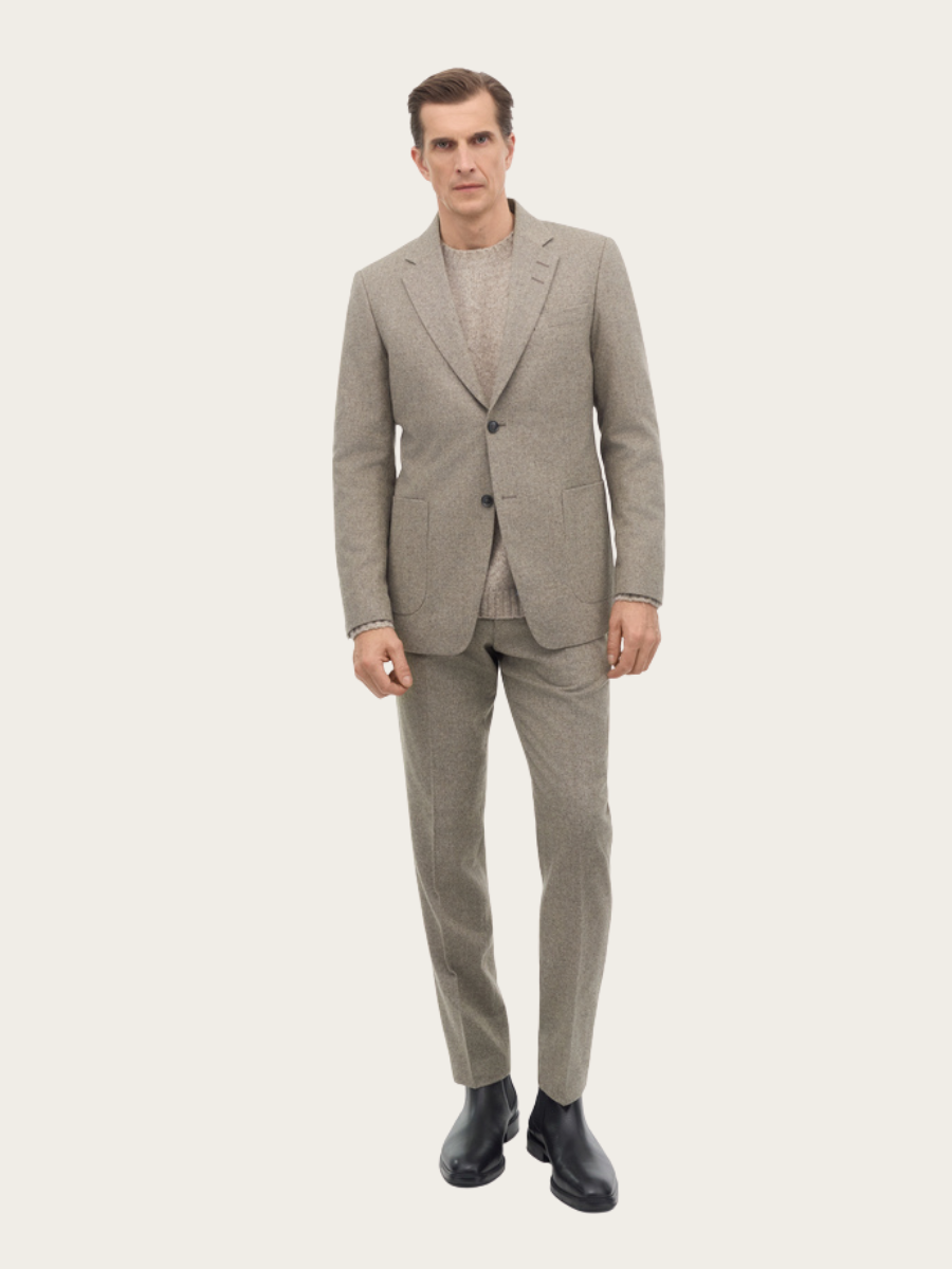 JUSTIN WOOL BLAZER, BURLYWOOD