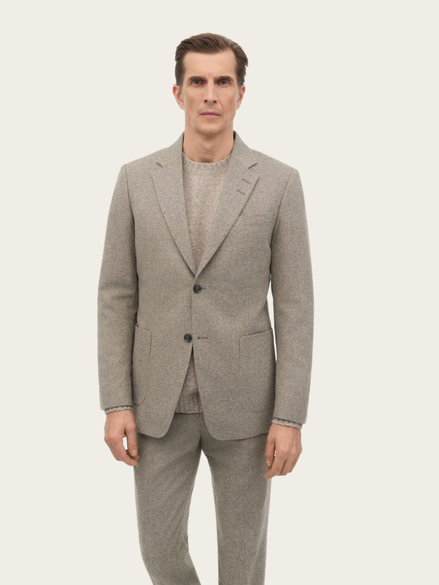 JUSTIN WOOL BLAZER, BURLYWOOD