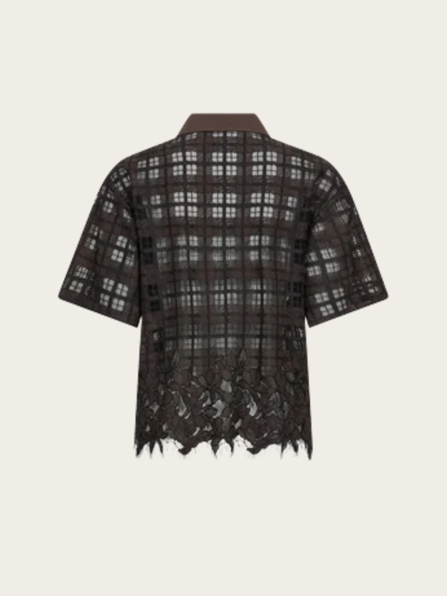 LIA CHECKO SS LACE SHIRT, DELICIOSO