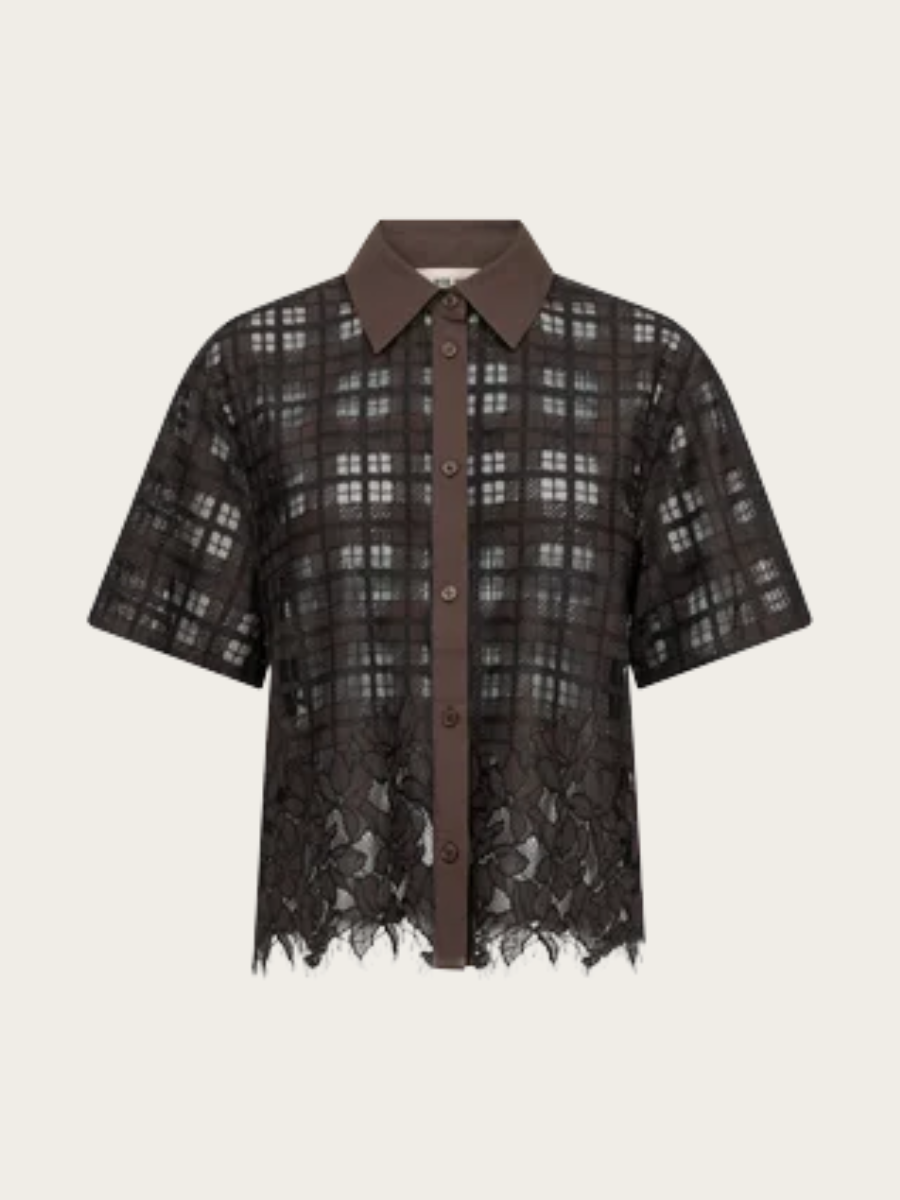 LIA CHECKO SS LACE SHIRT, DELICIOSO