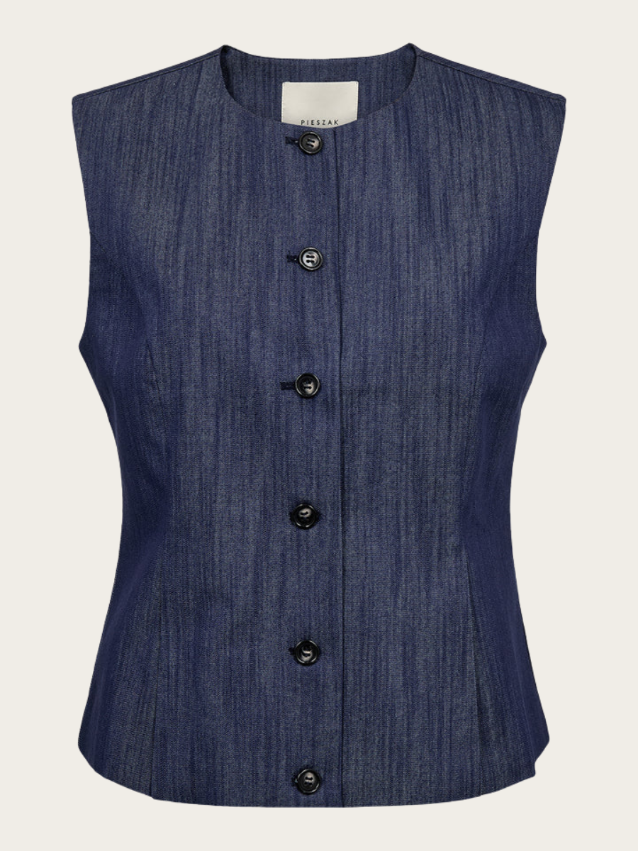 AIKA PEPLUM TOP WASH SOLARIS, RINSE DENIM