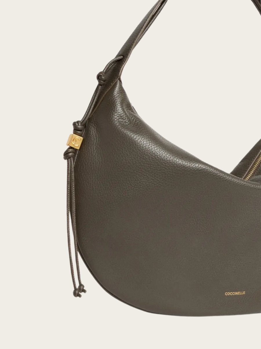 THESS GRAINED LEATHER HANDBAG, FANGO
