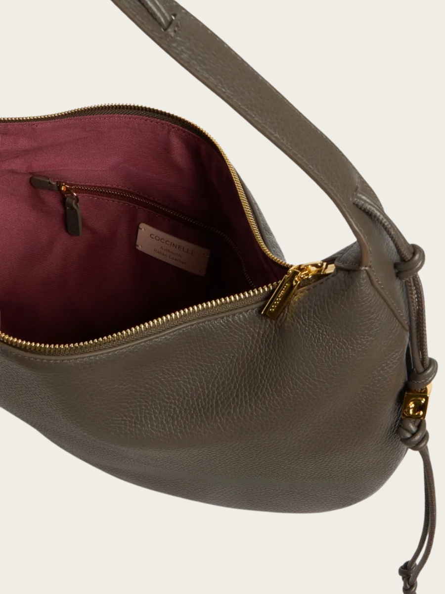 THESS GRAINED LEATHER HANDBAG, FANGO