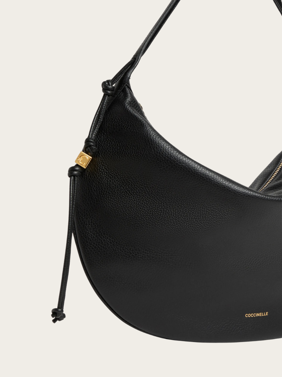 THESS GRAINED LEATHER HANDBAG, BLACK