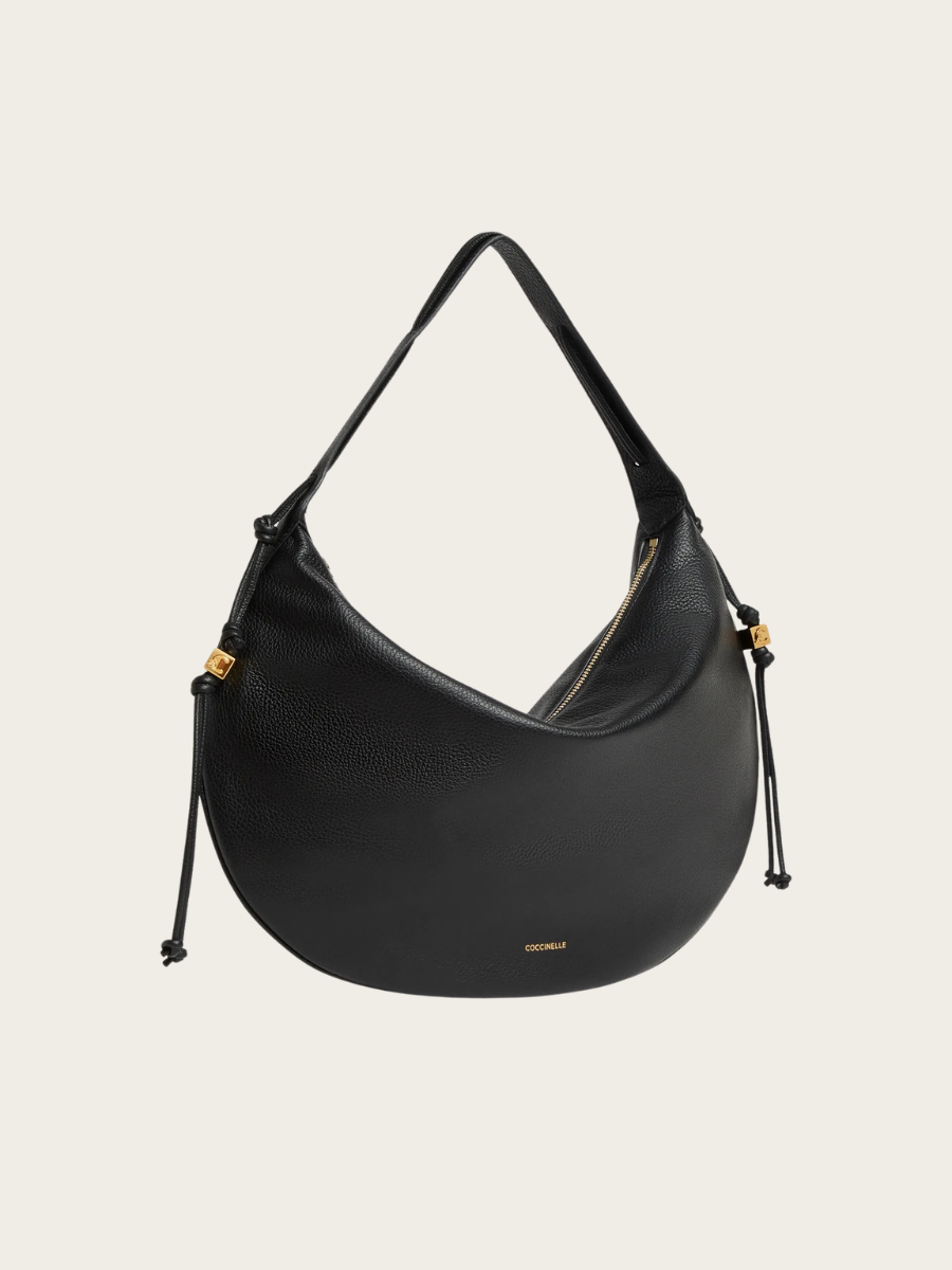 THESS GRAINED LEATHER HANDBAG, BLACK