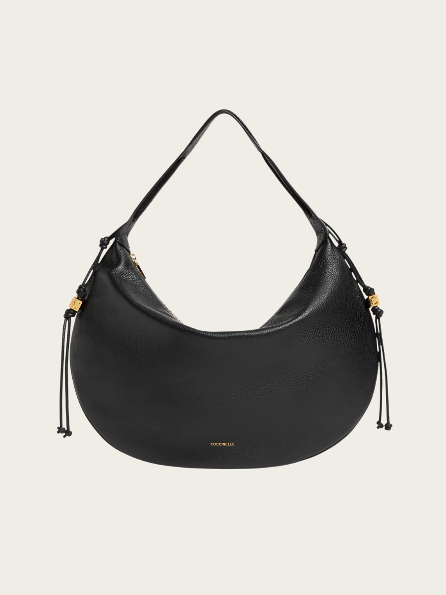THESS GRAINED LEATHER HANDBAG, BLACK