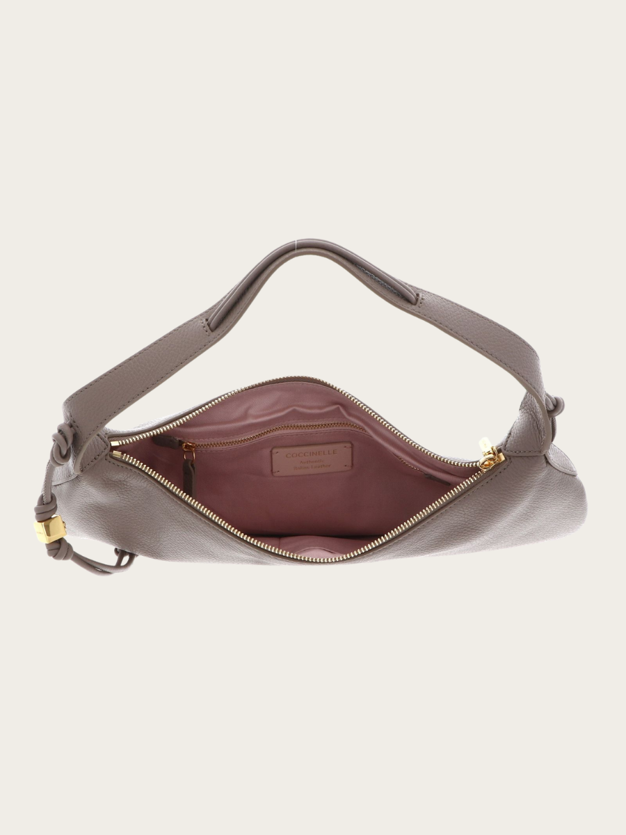 THESS GRAINED LEATHER HANDBAG, TAUPE