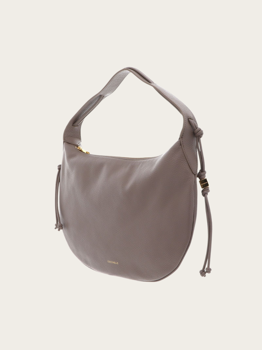 THESS GRAINED LEATHER HANDBAG, TAUPE