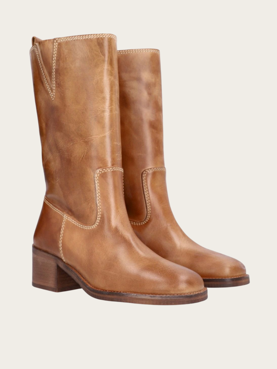 CAMEL BRUSH CALF BOOT, CAMEL