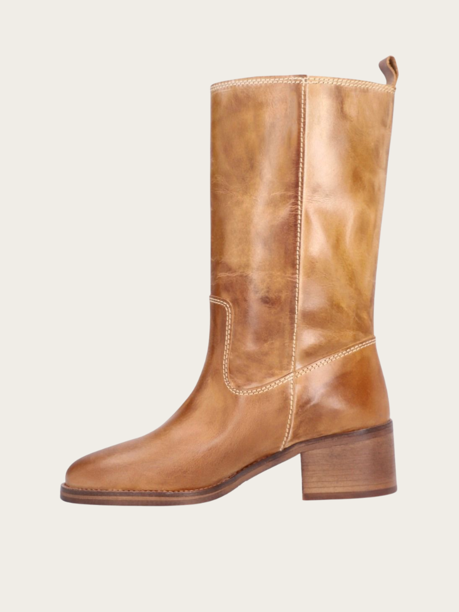 CAMEL BRUSH CALF BOOT, CAMEL