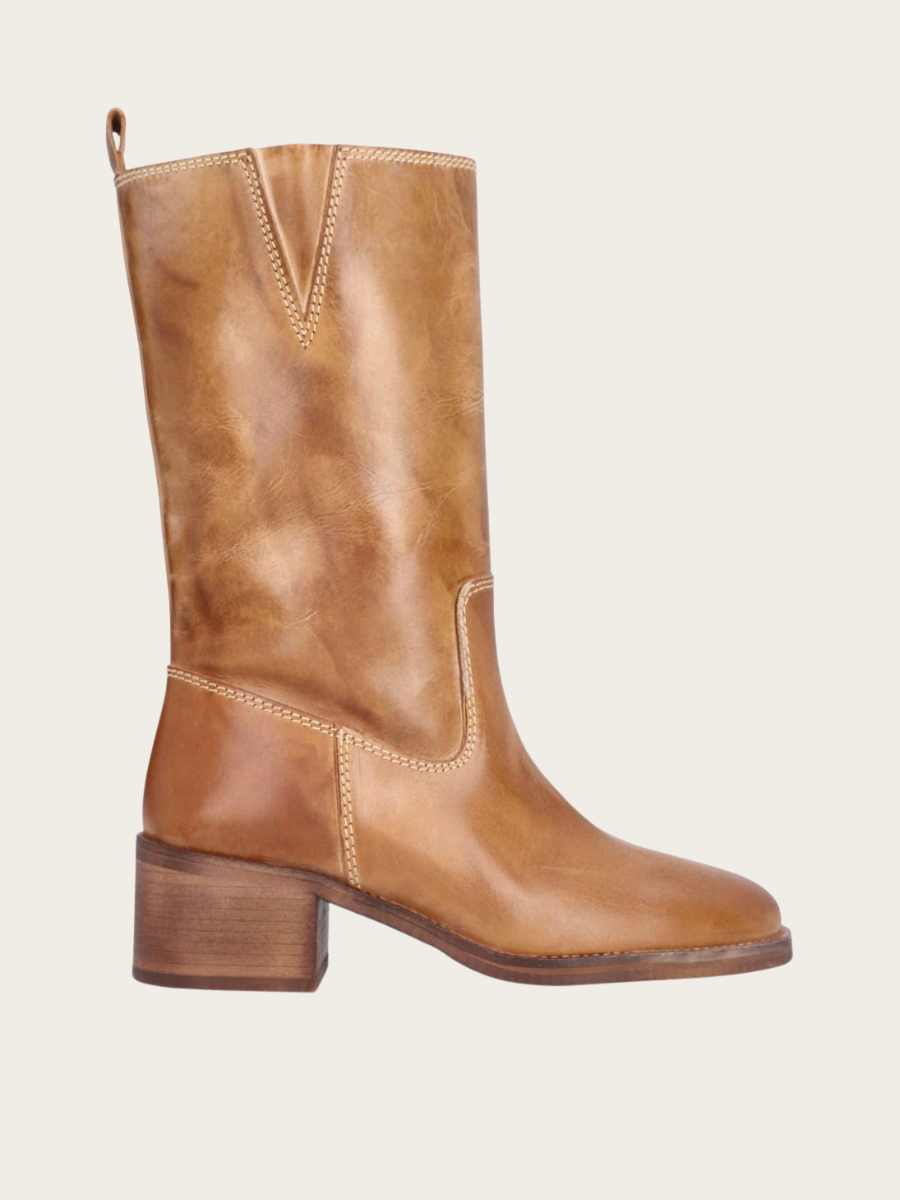 CAMEL BRUSH CALF BOOT, CAMEL