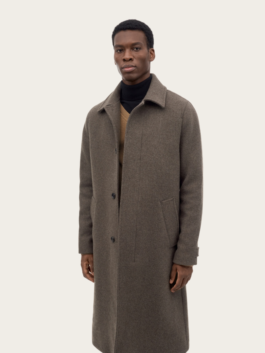 CARLTON WOOL COAT, BROWN