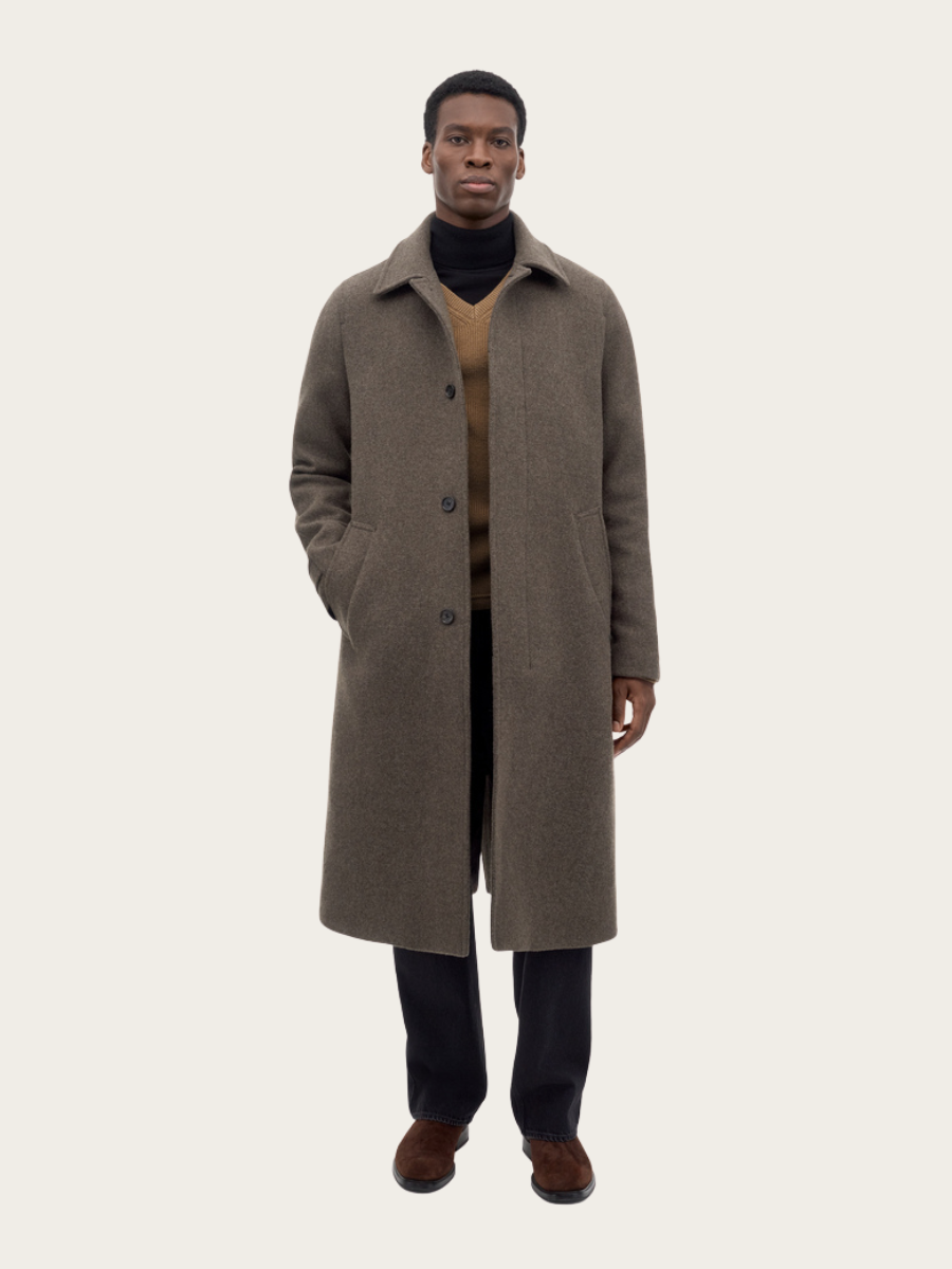 CARLTON WOOL COAT, BROWN
