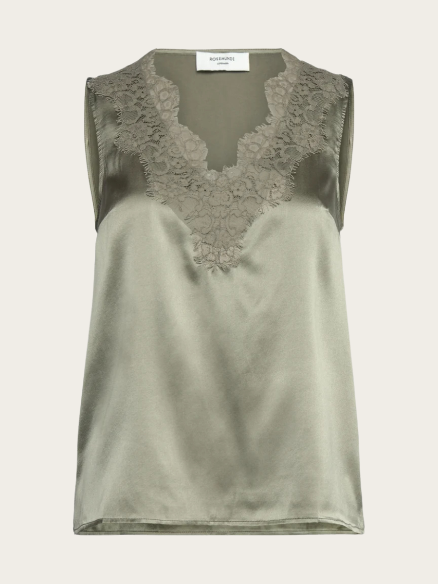 JADE SILK LACE TOP, SEAGRASS