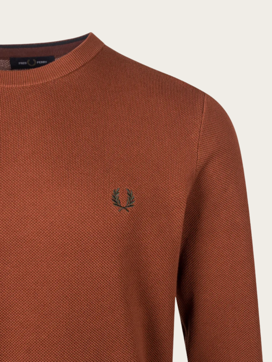 PIQUE STITCH JUMPER, BRANDY
