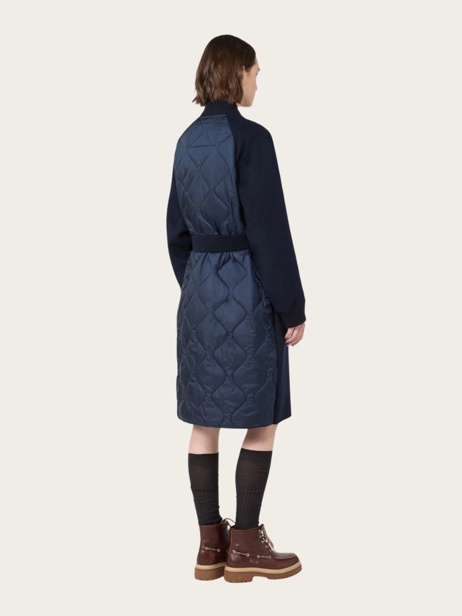 ABBONO QUILTED COAT, NAVY
