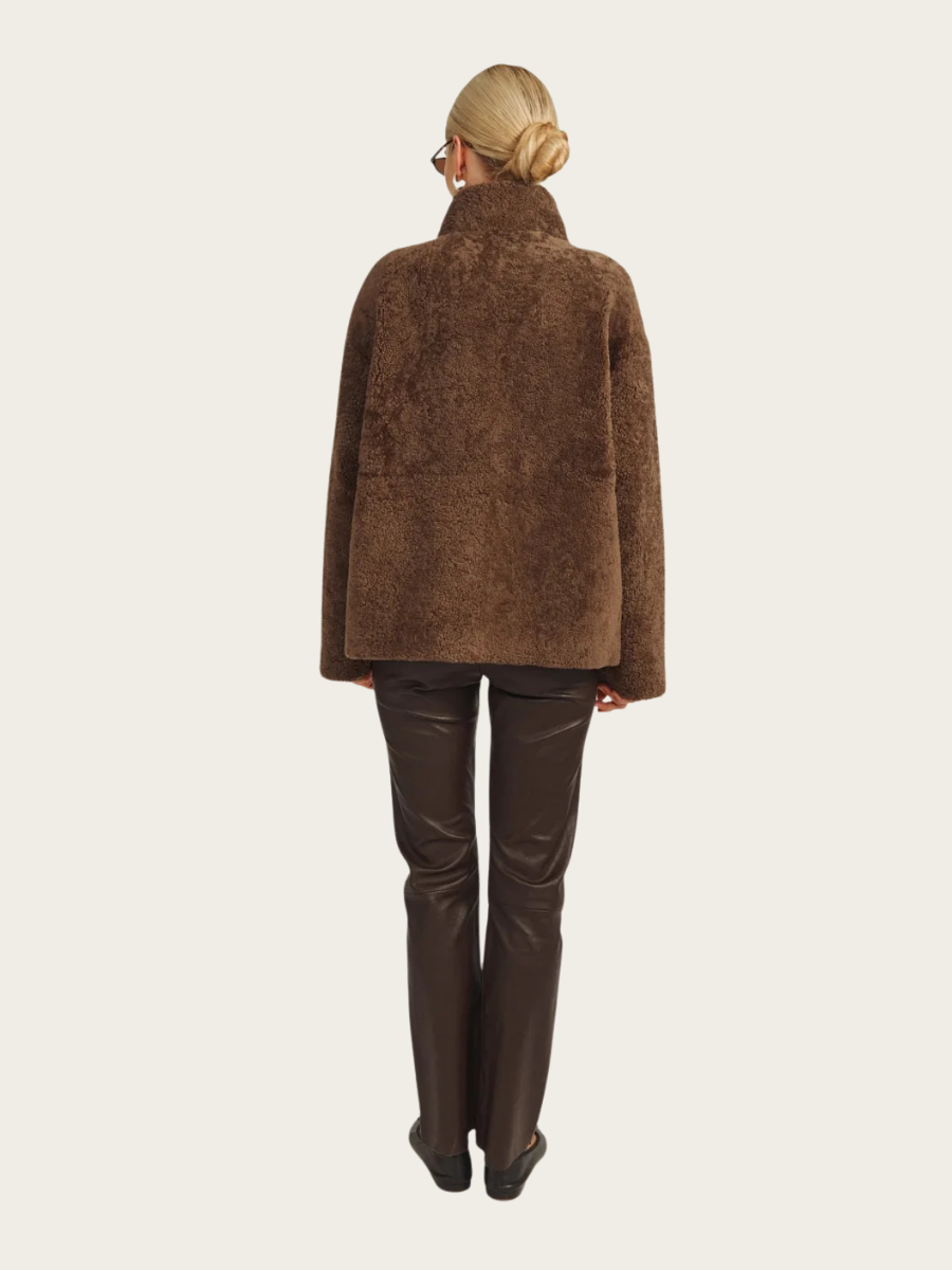 NALANI COAT, TEDDY BROWN
