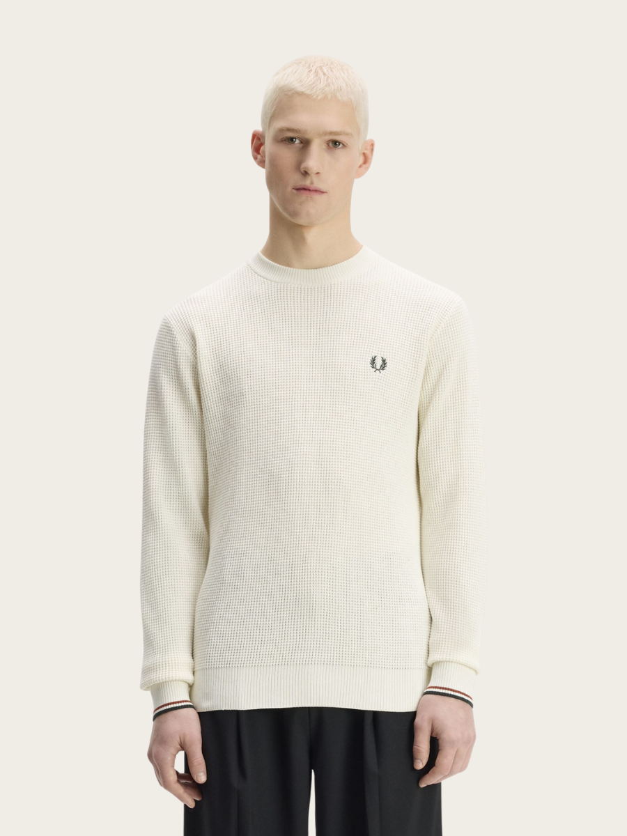 WAFFLE STITCH JUMPER, ECRU