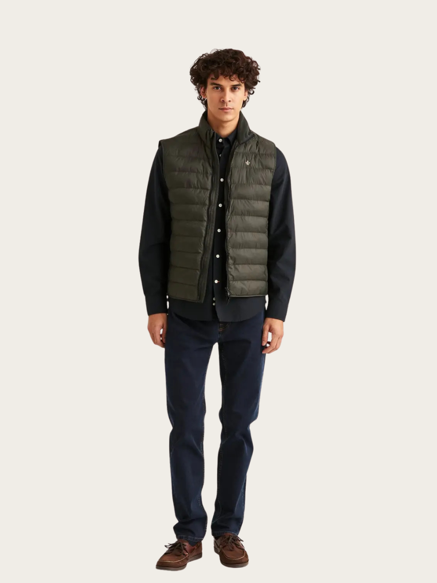 NORFOLK LINER VEST, OLIVE