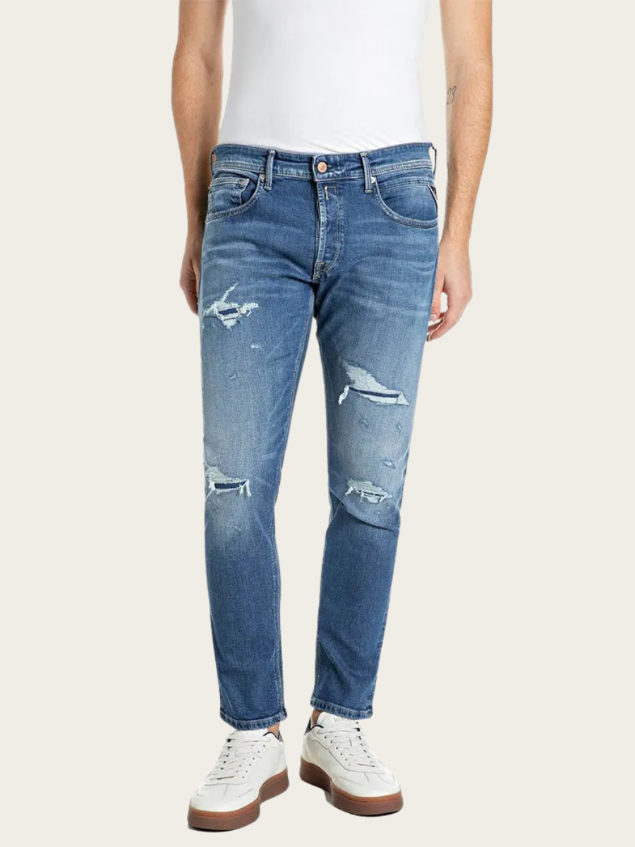 WILLBI BROKEN & REPAIRED JEANS, DENIM