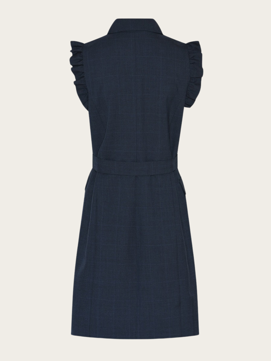 KERRIO GAURI DRESS, DEEP GREY BLUE