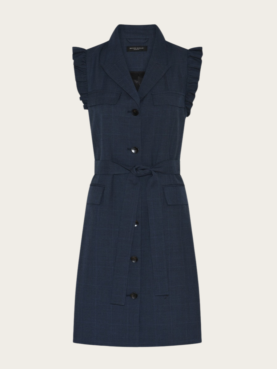 KERRIO GAURI DRESS, DEEP GREY BLUE