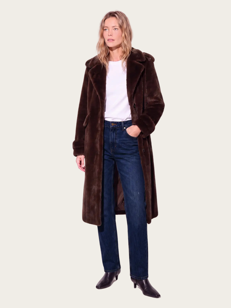 CHARLENE COAT, CHOCOLATE BROWN