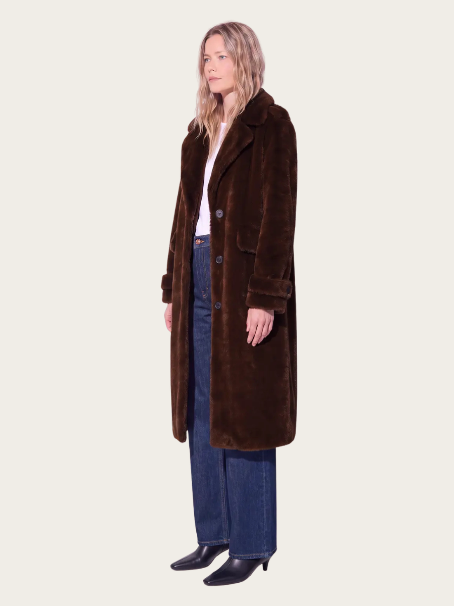 CHARLENE COAT, CHOCOLATE BROWN