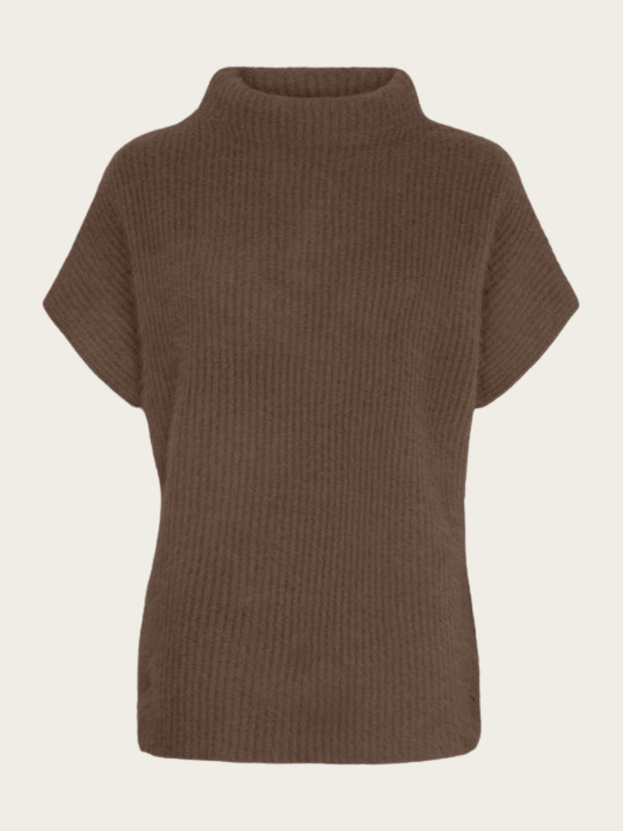 ISABELLE RACCOON PULLOVER, DARK BROWN