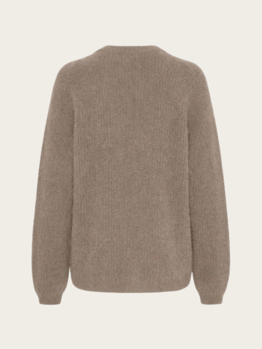 NINA RACCOON CARDIGAN, MOCHA BROWN