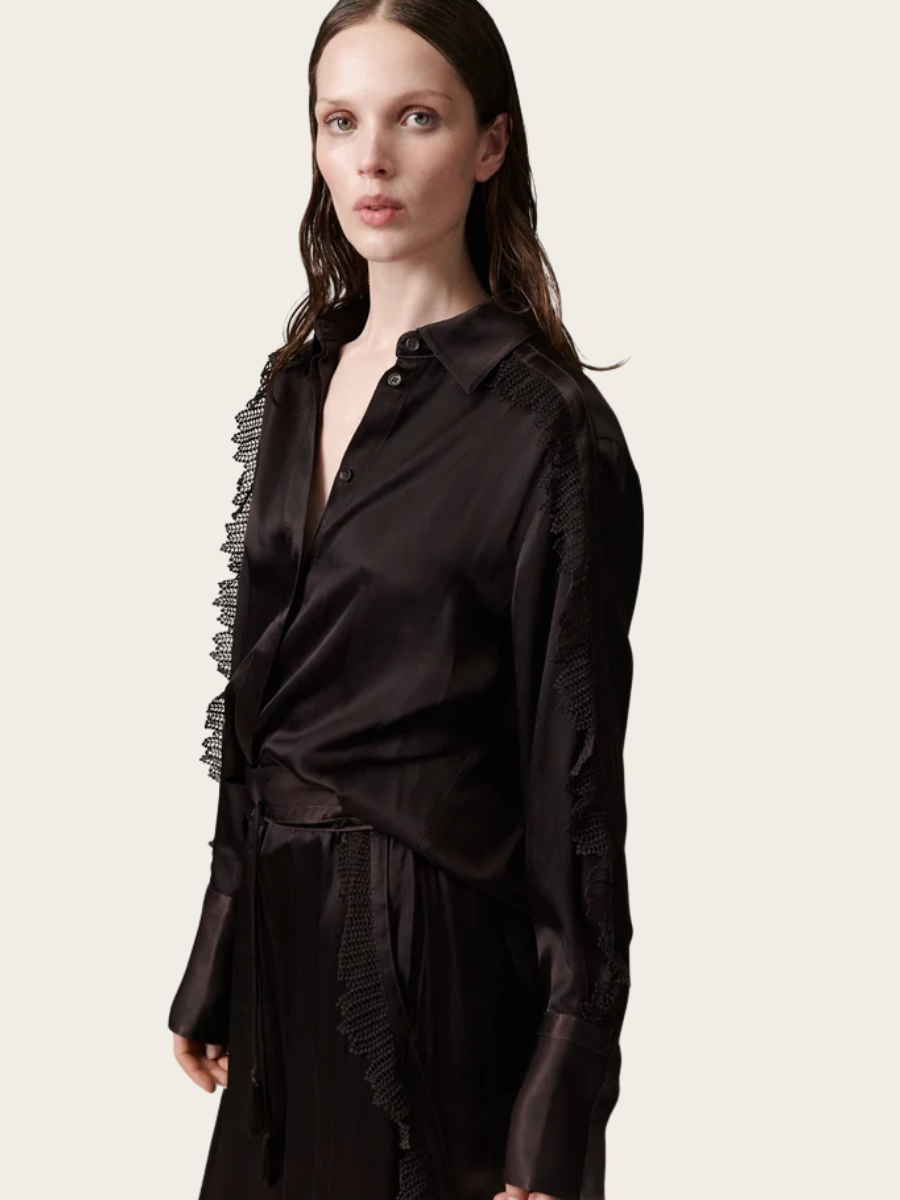MOLA SILKY TOUCH SHIRT, GANACHE