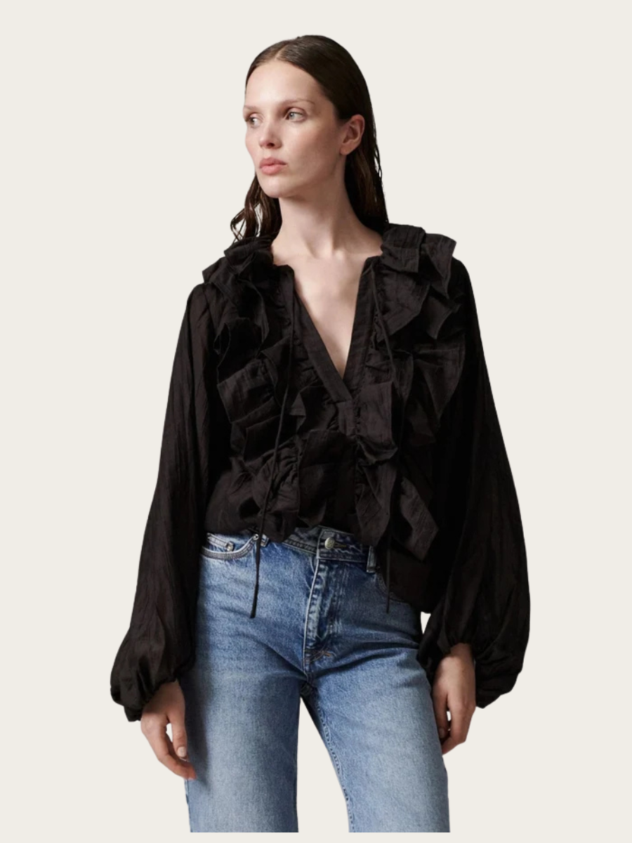 FREY TENCILLY BLOUSE, GANACHE