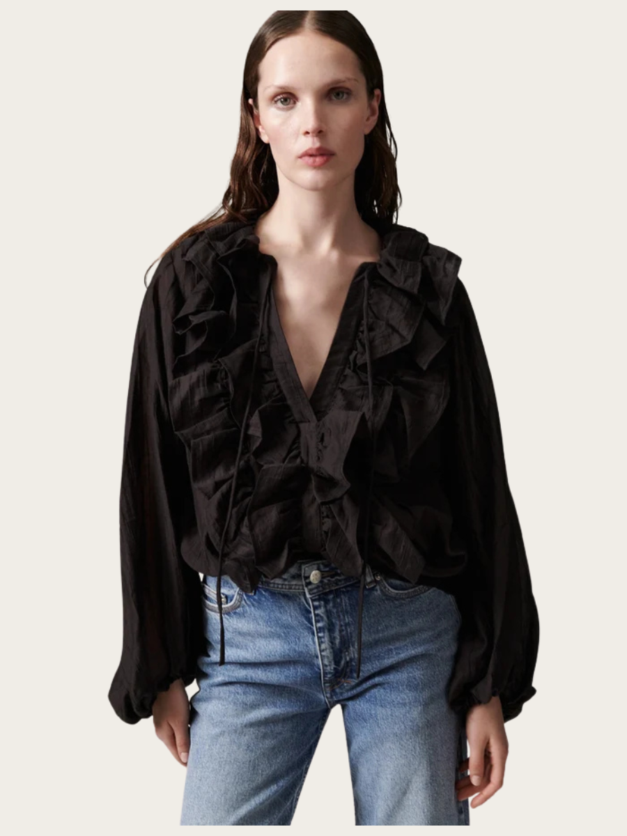 FREY TENCILLY BLOUSE, GANACHE