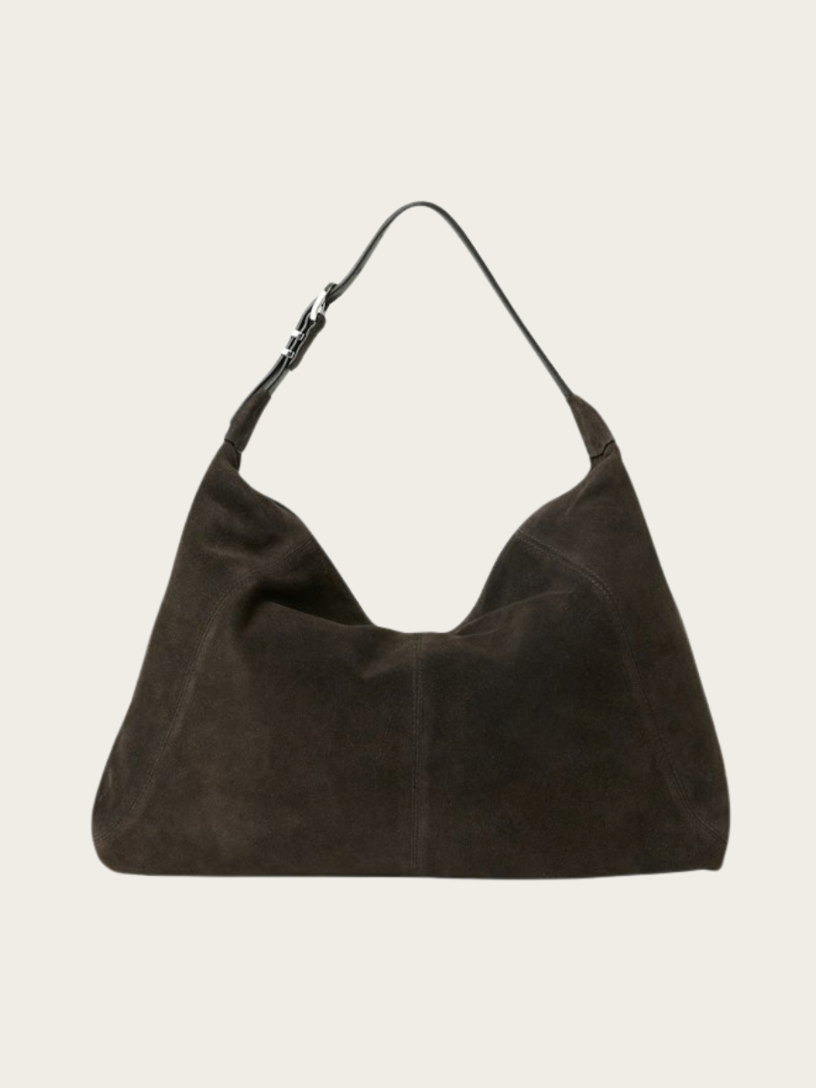 NAOMI SHOULDER BAG, DARK BROWN