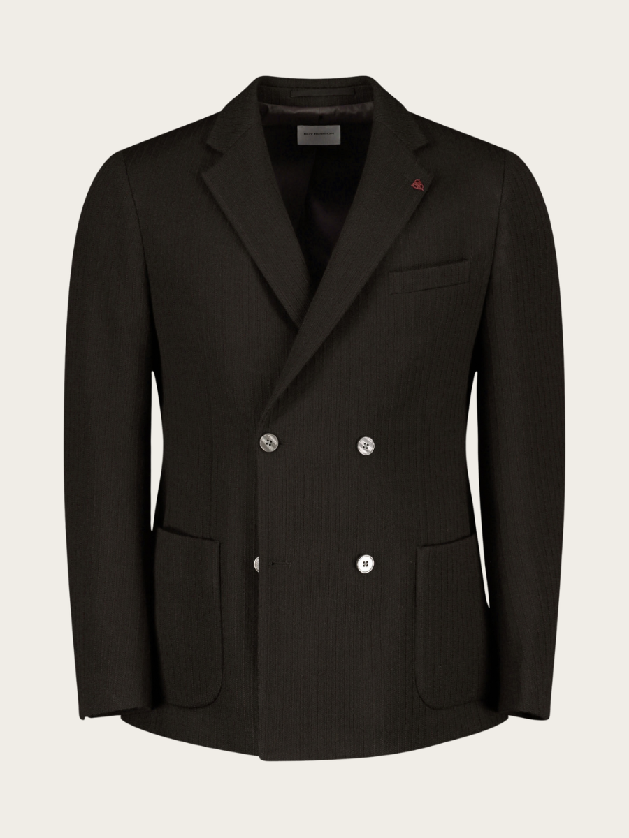 JERSEY BLAZER JACKET, DARK BROWN