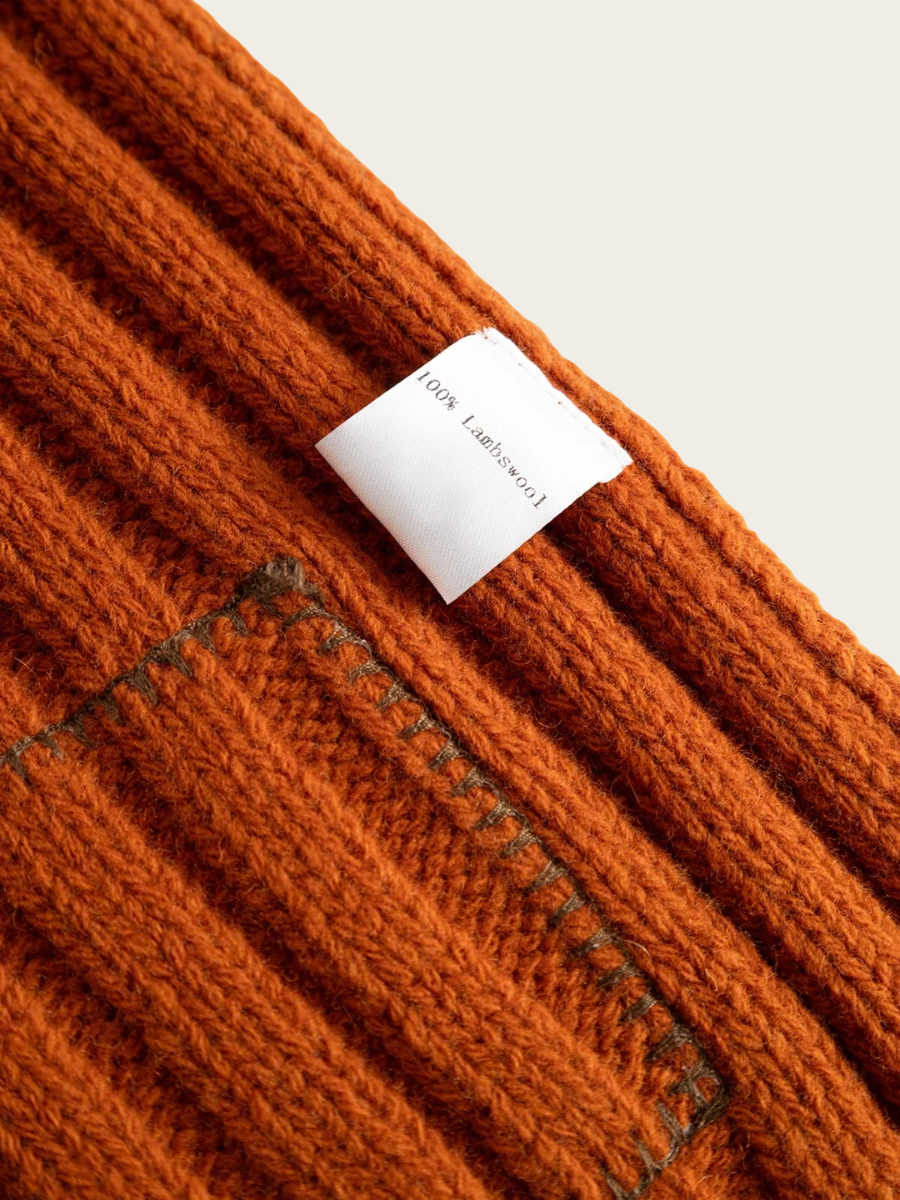 COMFORTO KNIT SCARF, GINGER BREAD ORANGE