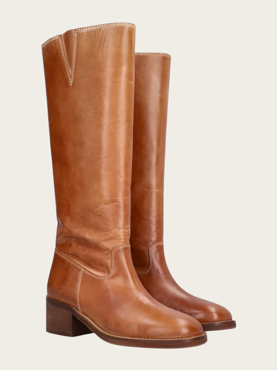 CAMEL BRUSH CALF BOOT, BROWN