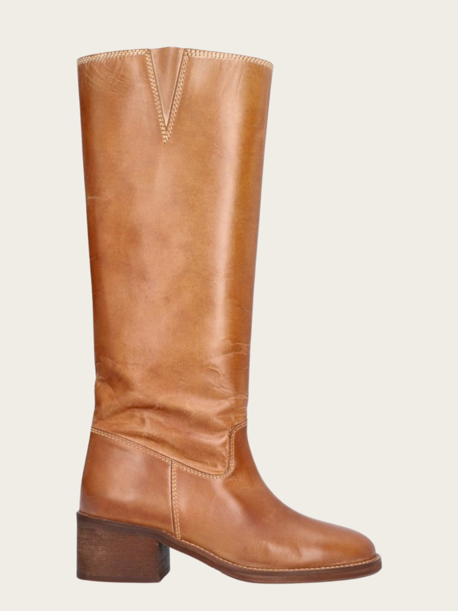 CAMEL BRUSH CALF BOOT, BROWN