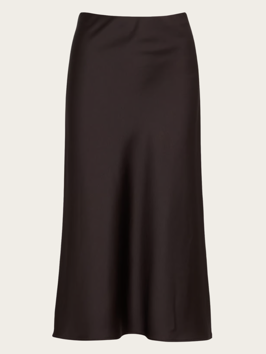 BIAS SKIRT, DARK COFFEE