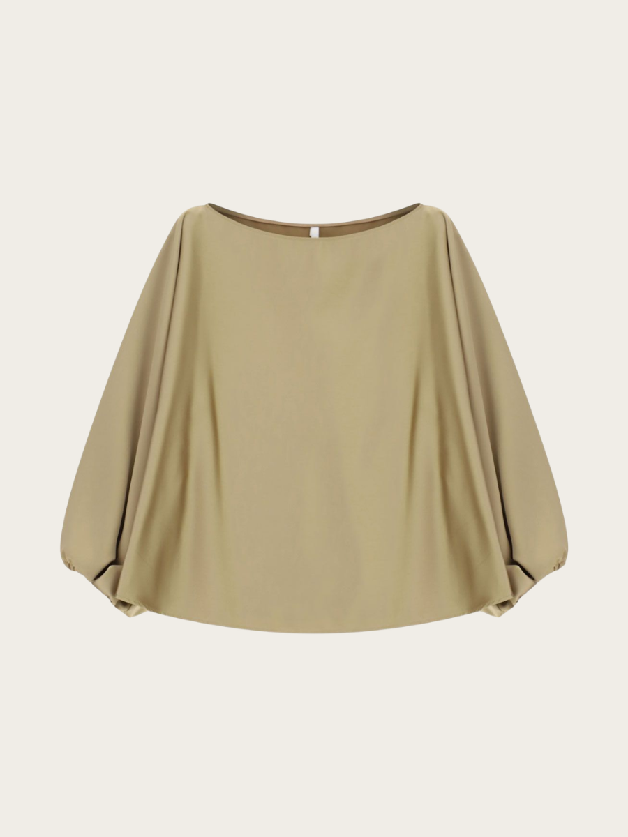 WIDE FIT BOAT-NK BLOUSE, BEIGE