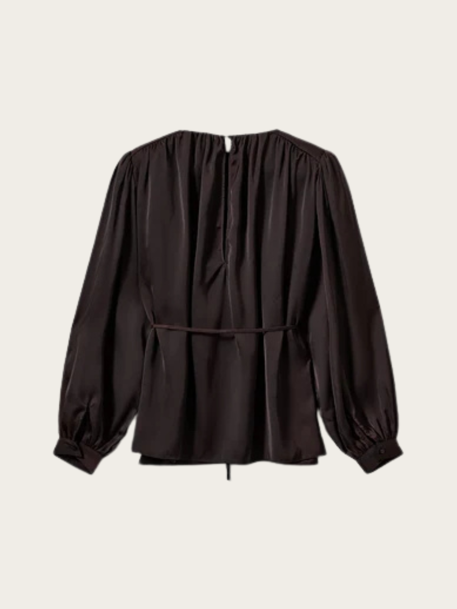 MARTHEA BALLOON BLOUSE, DARK PLUM