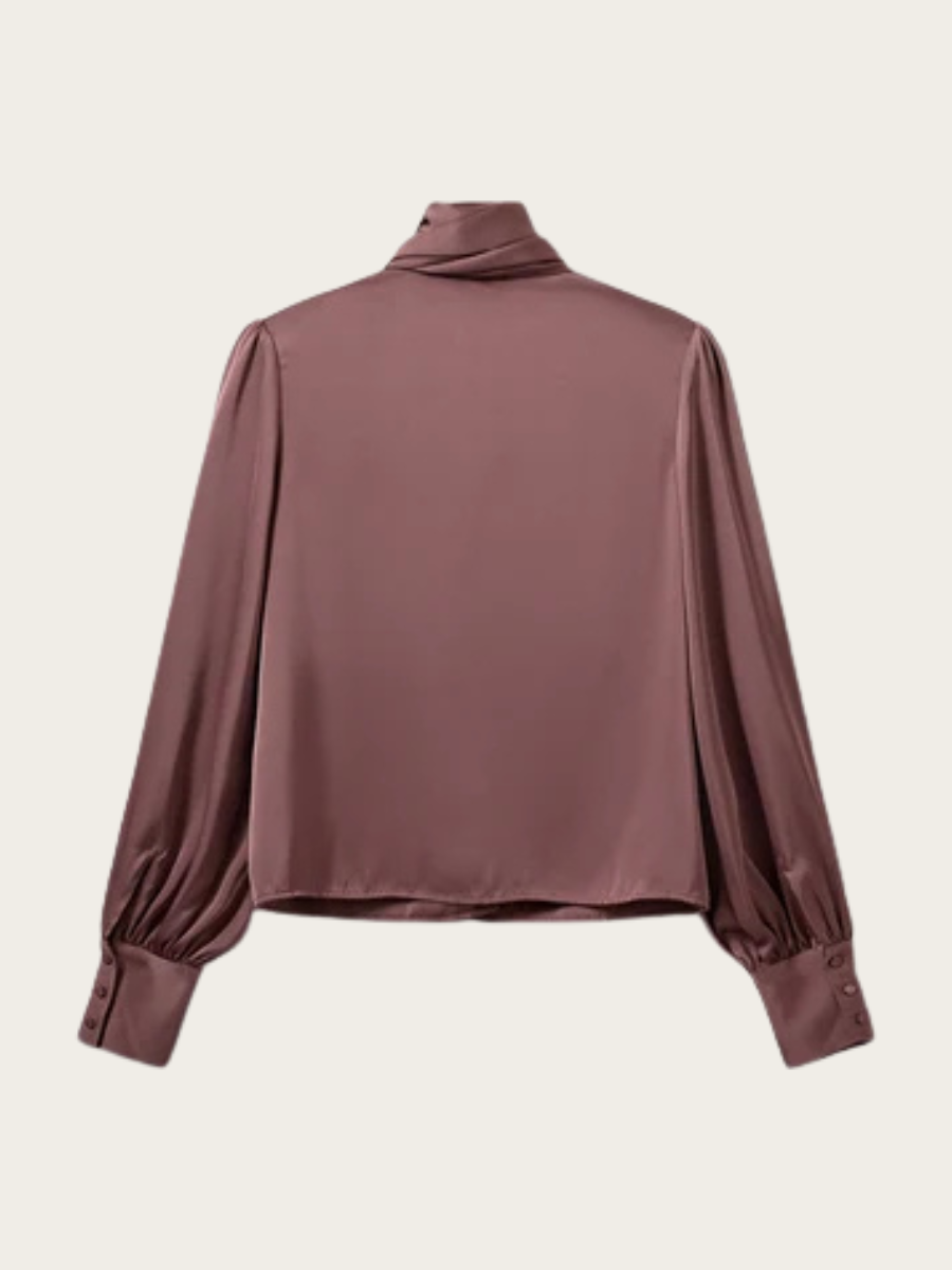 CARINA SATIN SHIRT, DUSTY PLUM